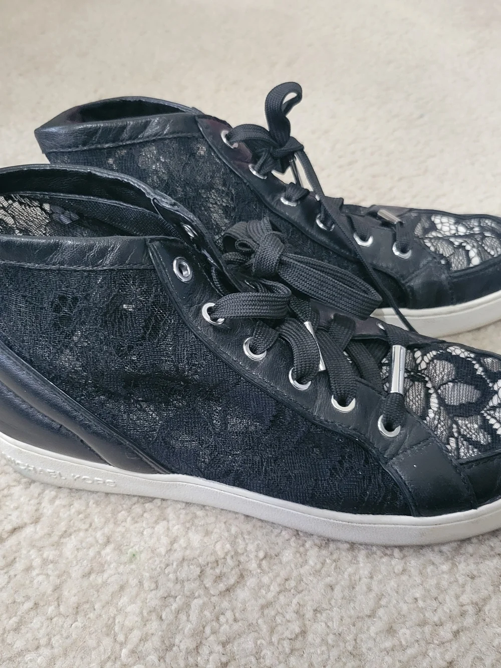Michael Kors Black Lace High-Top Sneakers